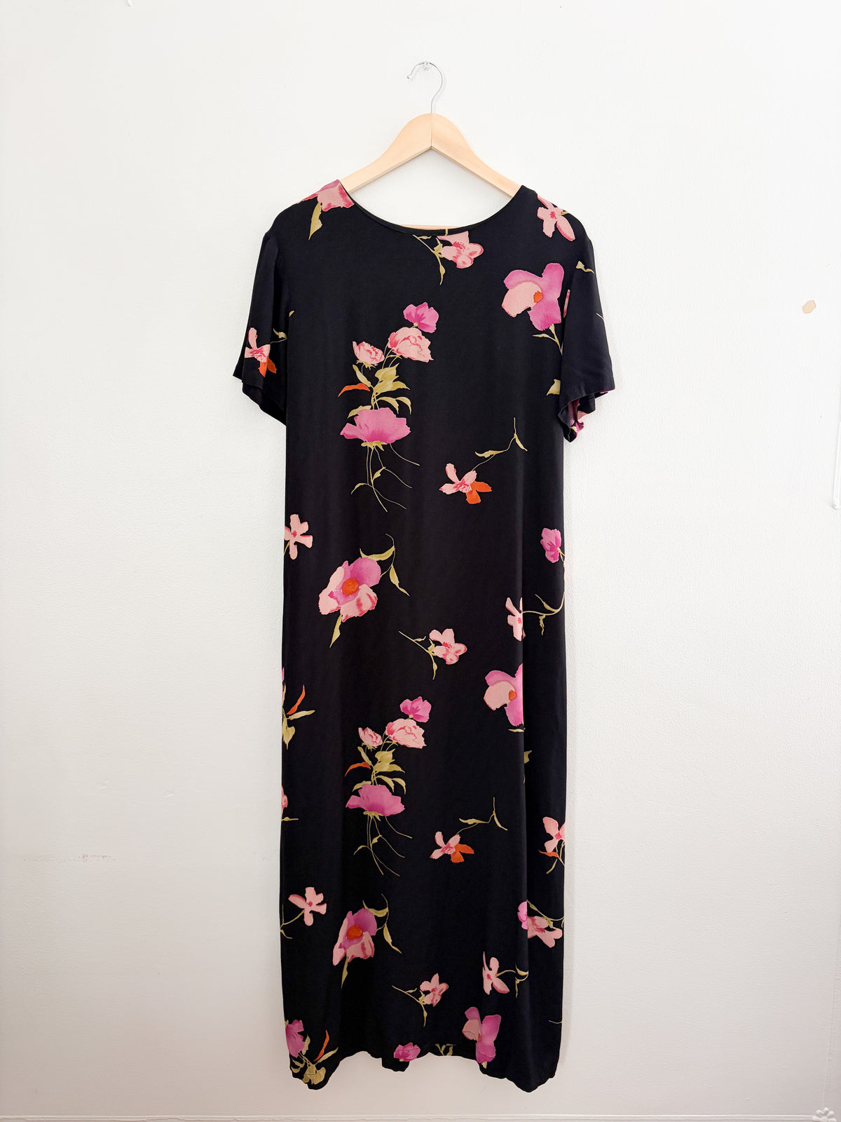 Vintage Black Floral Tie Dress (16)