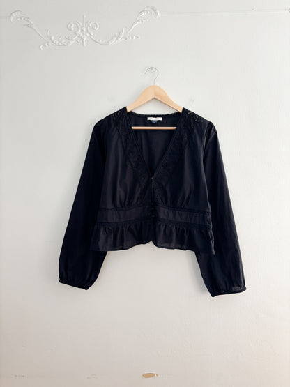 AE Black Cropped Blouse (XL)