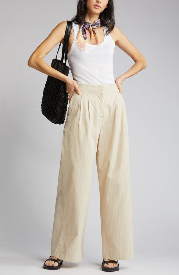 Striped Wide Leg Pants (34”)