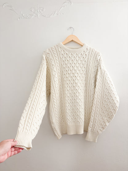 Vintage Cable Knit Sweater (L)