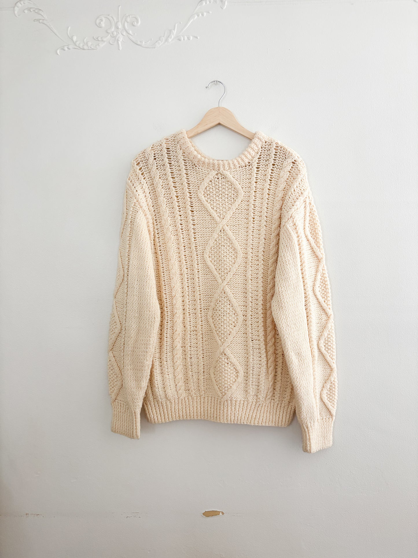 Handknit Cable Knit Sweater
