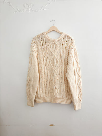 Handknit Cable Knit Sweater