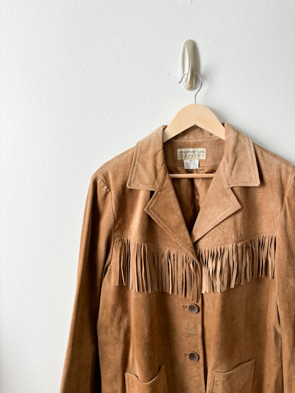 Vintage Jones NY leather Fringe Jacket (XL)