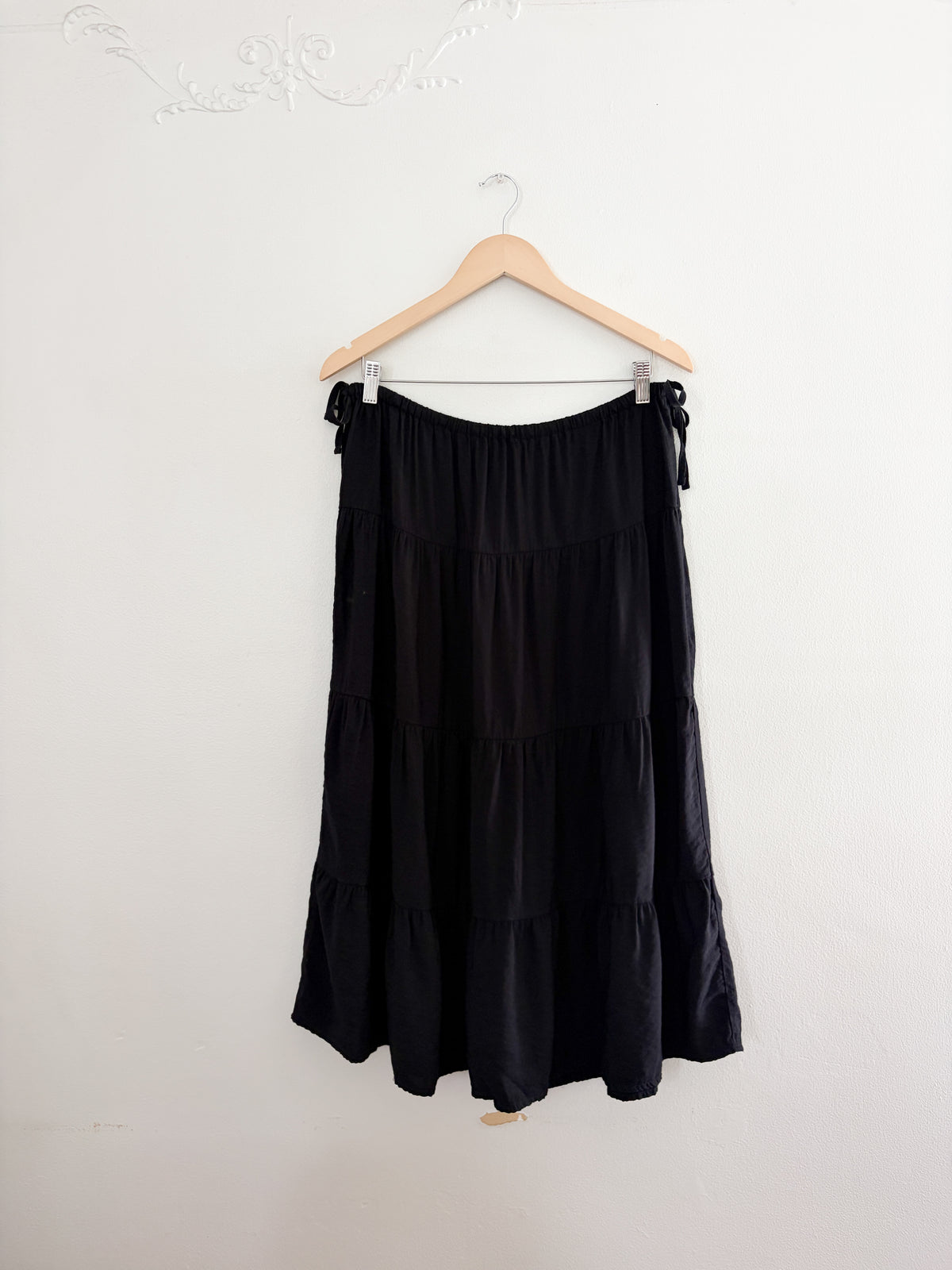 Whistles Black Tie Side Tiered Skirt (8)