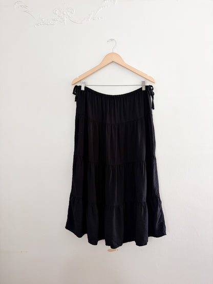 Whistles Black Tie Side Tiered Skirt (8)