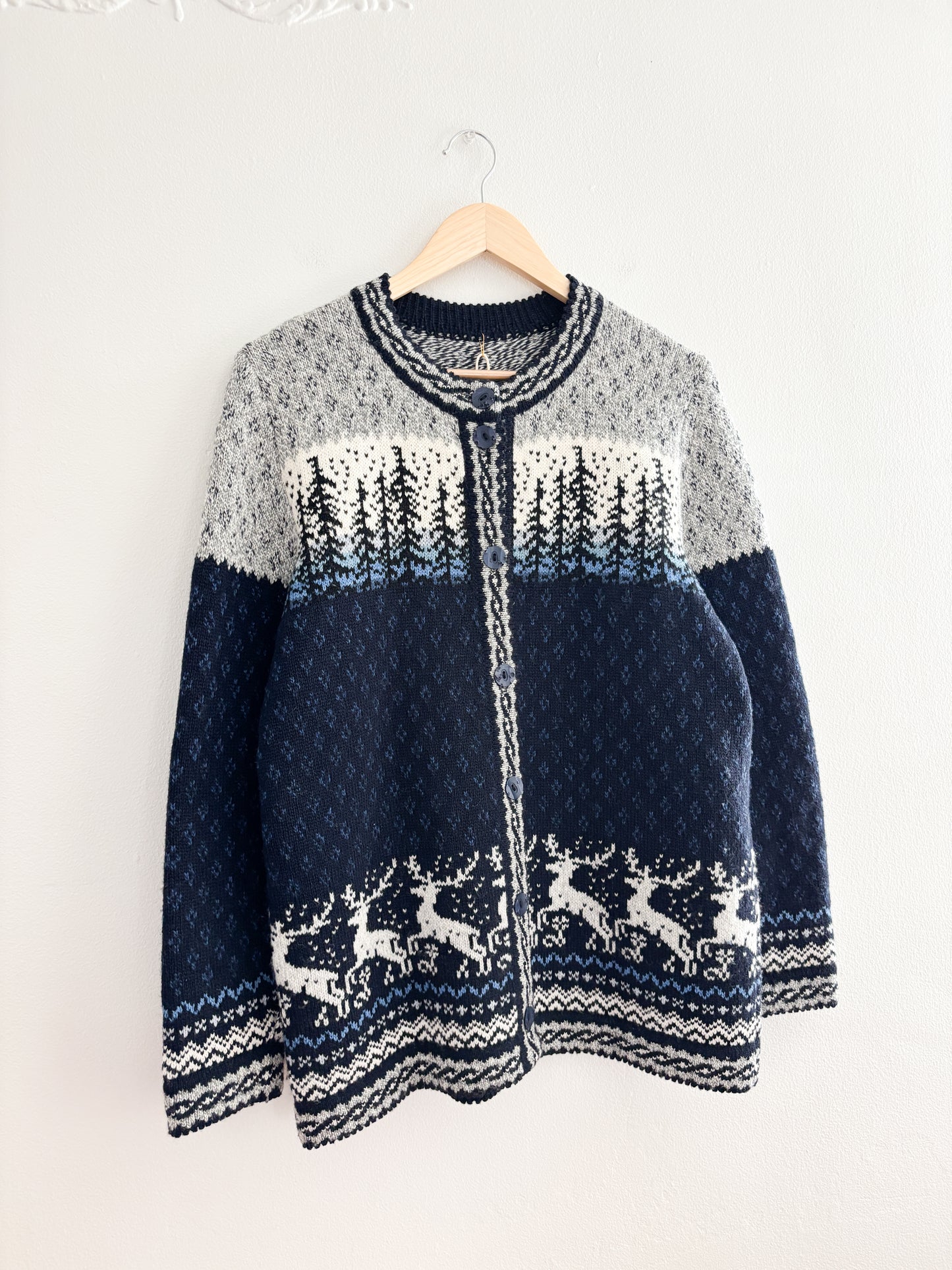 Vintage winter forest cardigan