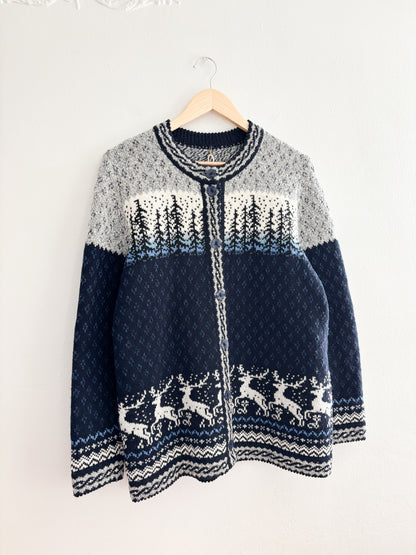 Vintage winter forest cardigan