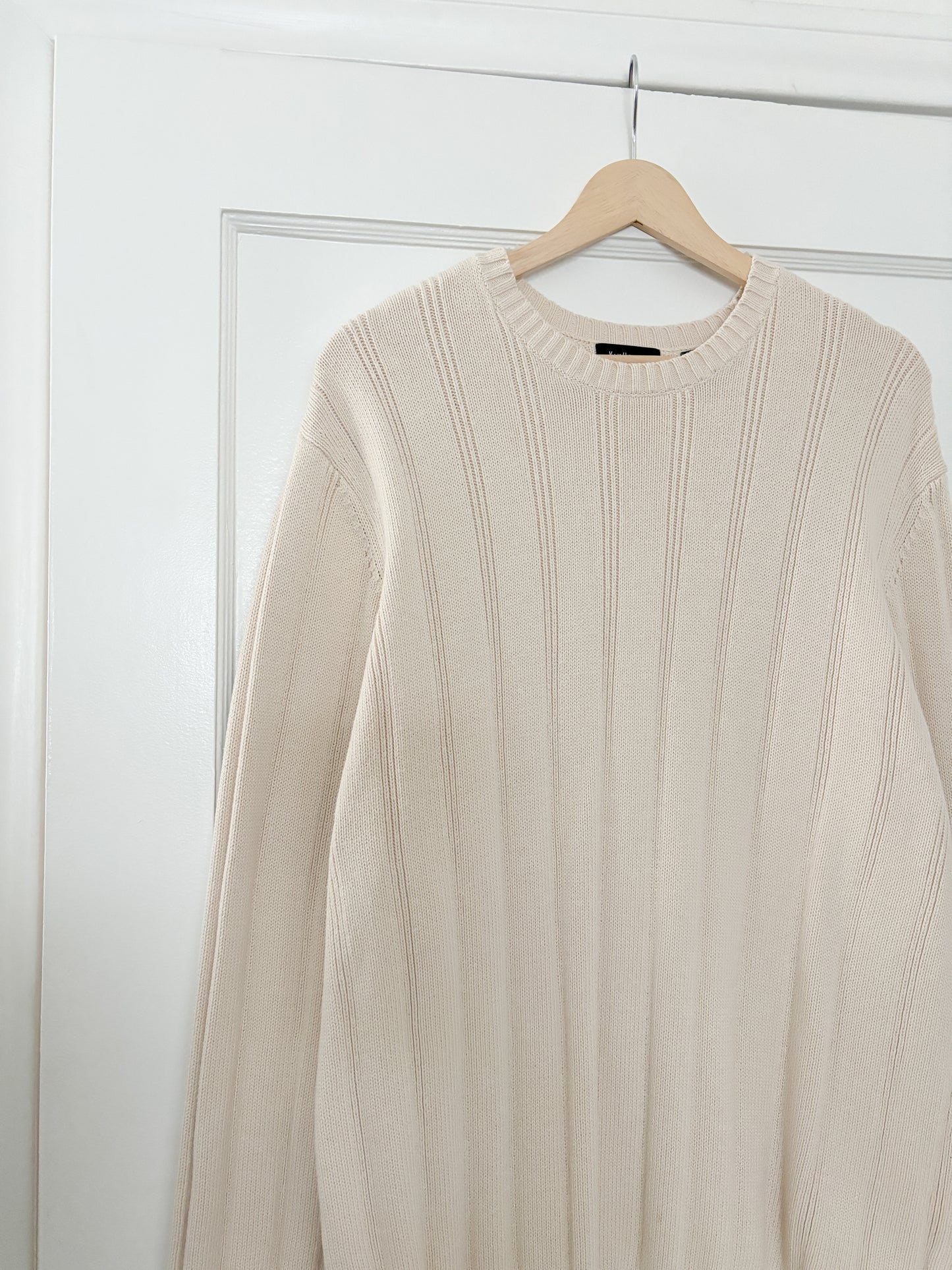 Cream Ribbed Knit (L)