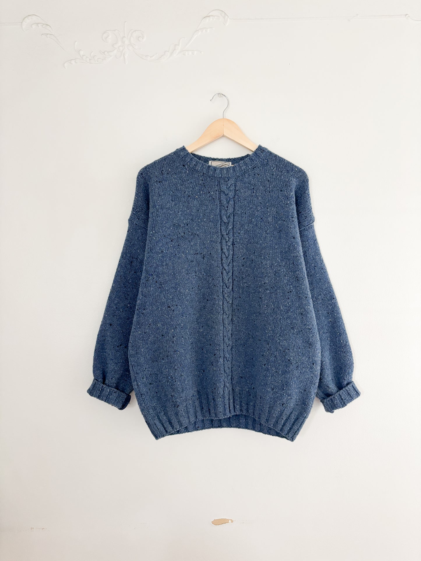 Vintage Blue Wool Speckled Sweater (L)