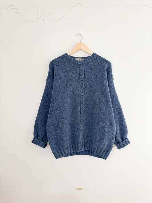 Vintage Blue Wool Speckled Sweater (L)