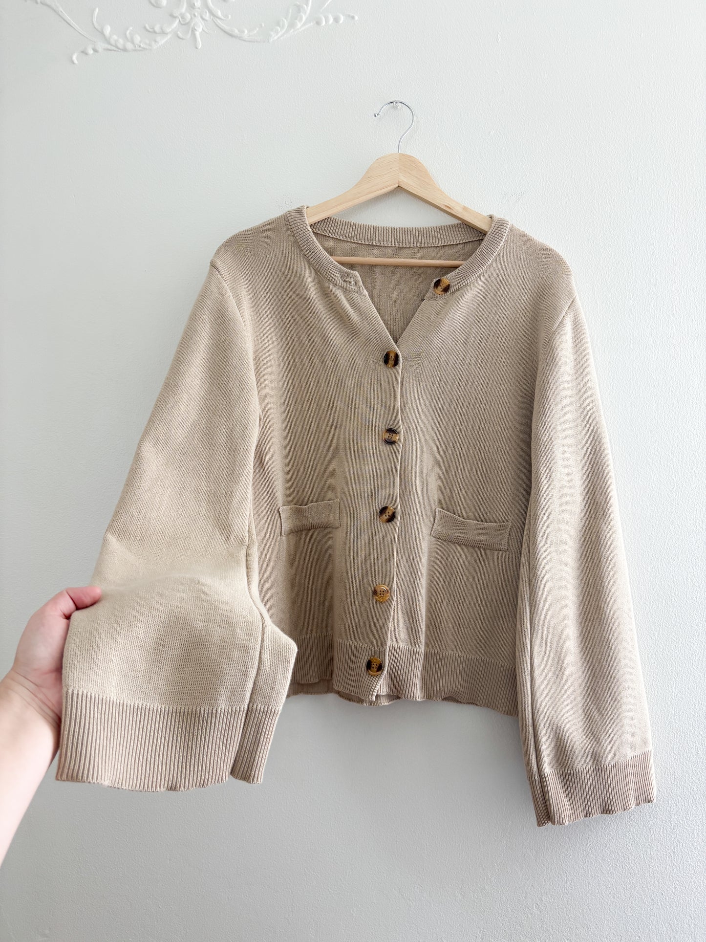 Neutral Cardigan Sweater (S/M)