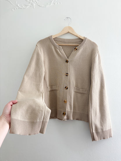 Neutral Cardigan Sweater (S/M)