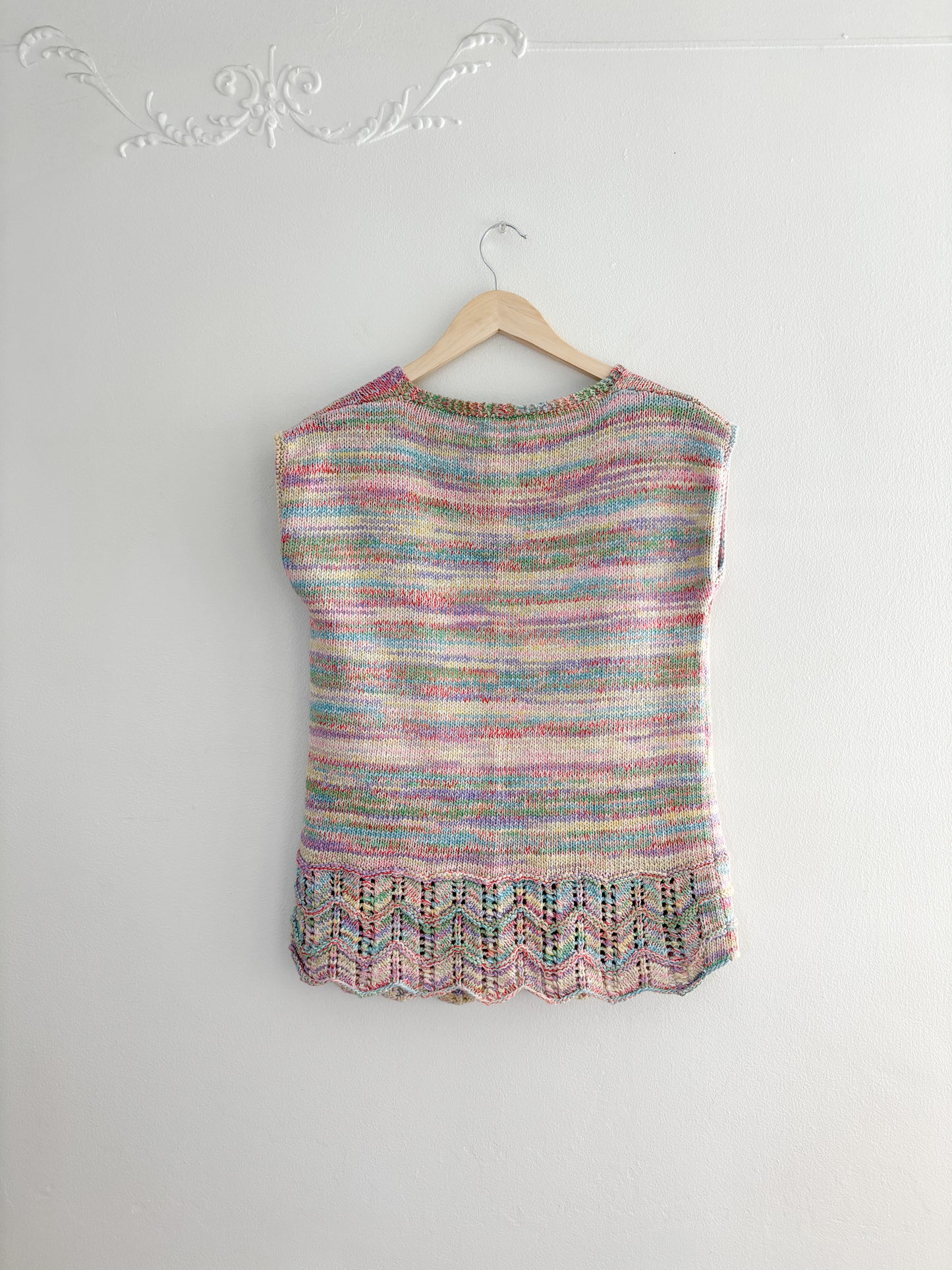 Handmade Colorful Knit Vest (S/M)