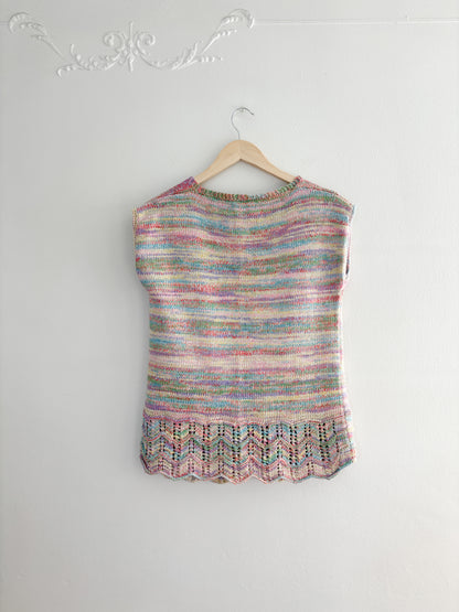 Handmade Colorful Knit Vest (S/M)