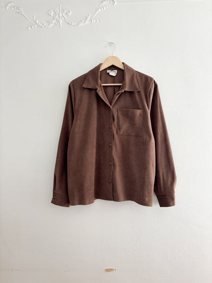 Vintage Faux Suede Button Up (M)