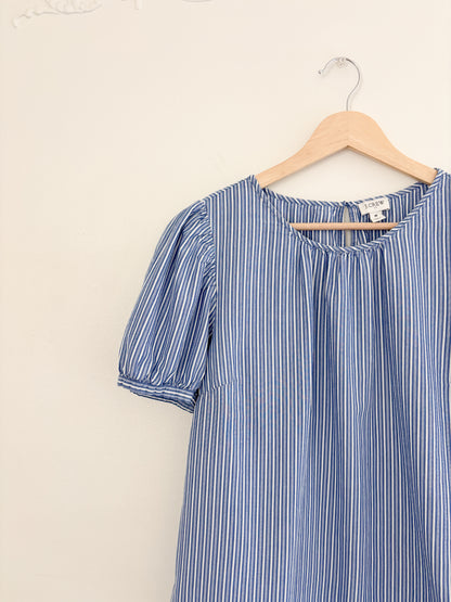 J Crew Striped Puff Sleeve Blouse (M)