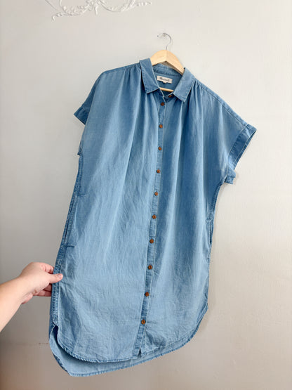 Madewell Linen Blend Button Dress (XL)