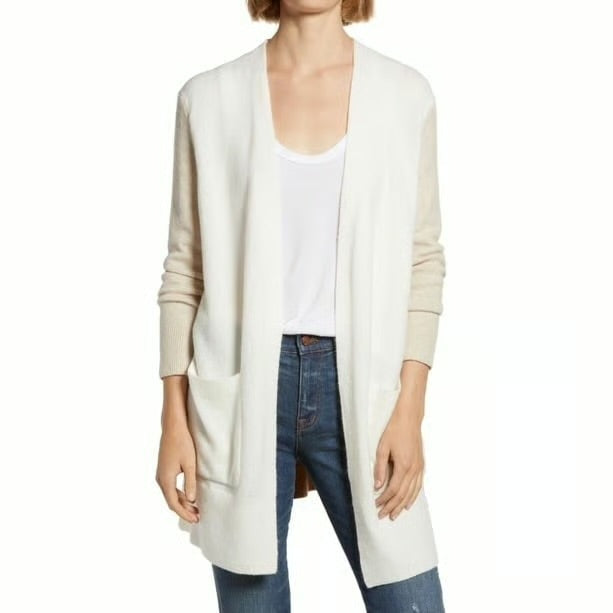 Madewell Kent Color Block Open Cardigan (M)