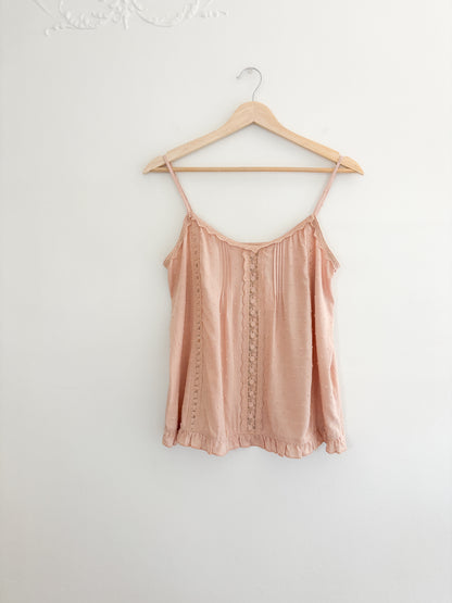 Pink ruffle tank top (S)