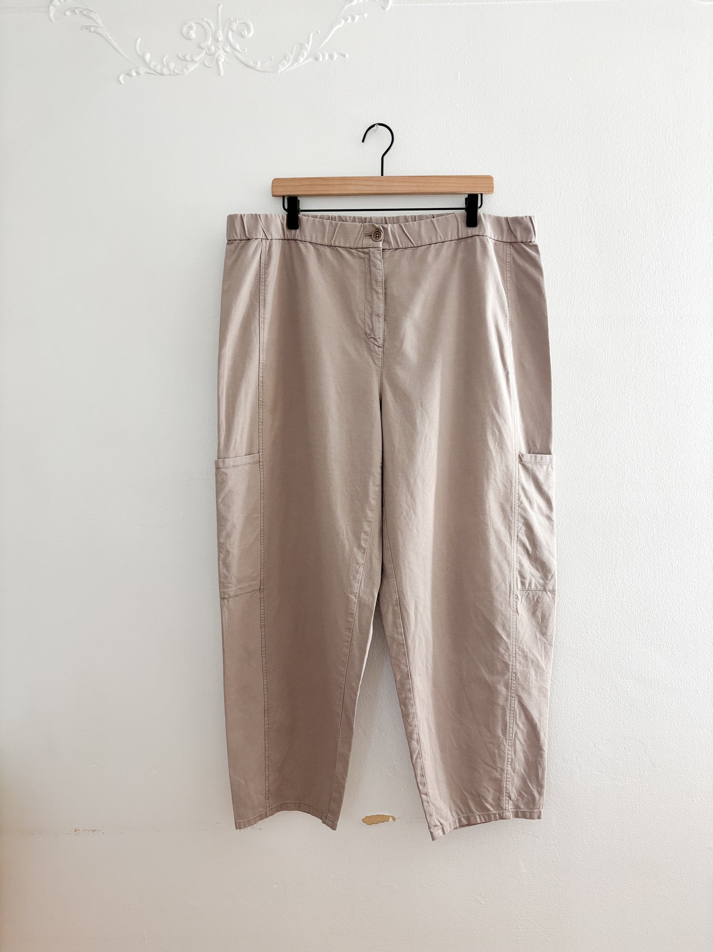 Eileen Fisher Cotton Hemp Stretch Lantern Pants (XL)