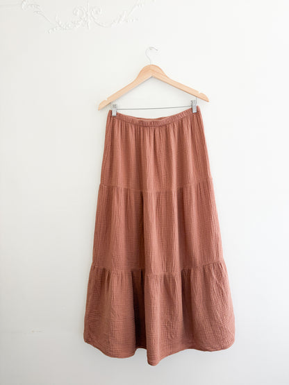 Cotton Gauze Tiered Skirt (L)