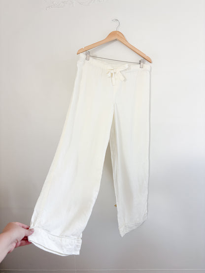 RH Linen Cream Easy Pants (L)