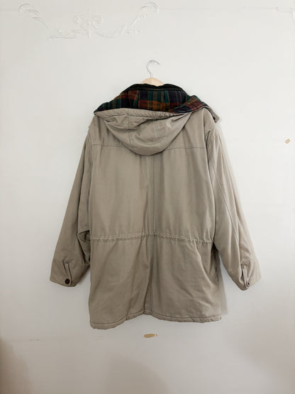Vintage Plaid Lined Jacket (L)
