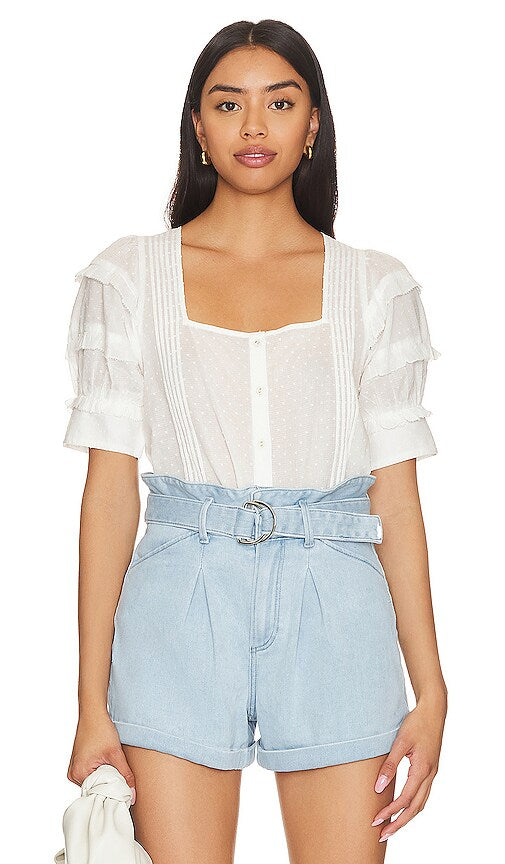 NWT Cleobella Puff sleeve top (L)