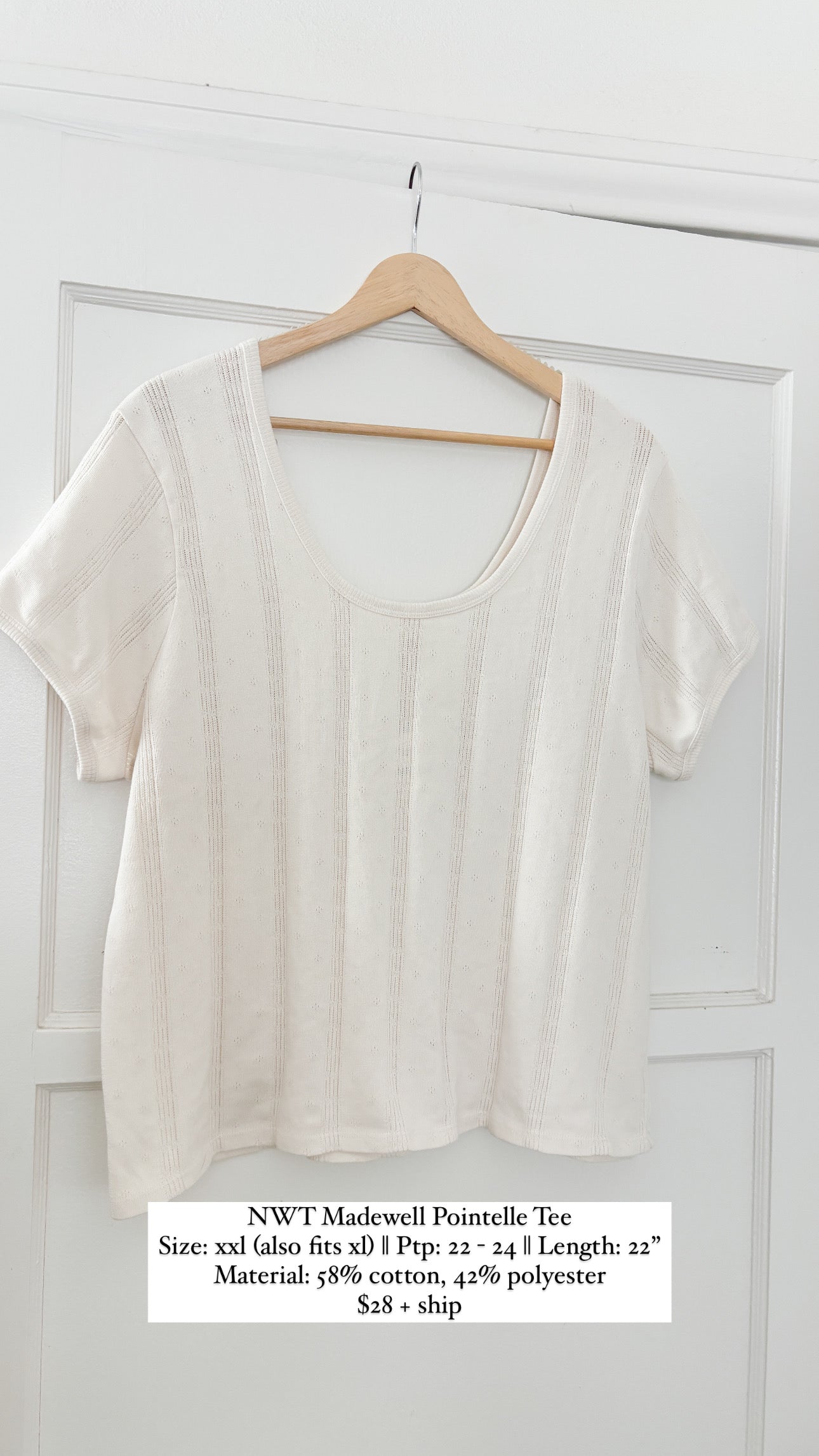 NWT Madewell Pointelle Tee (XXL)