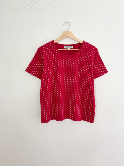 Vintage Red Star Patterned Tee (L)