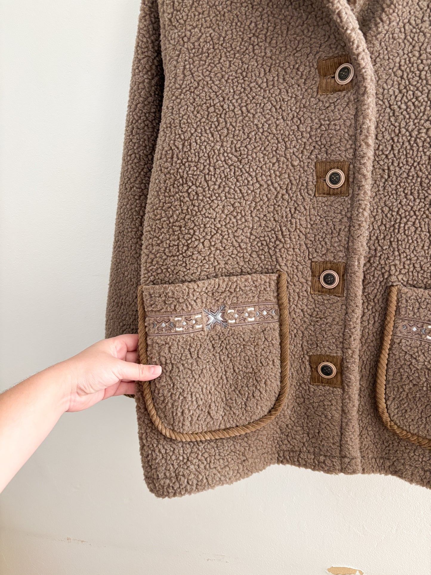 Vintage Sherpa Brown Collared Coat (M)