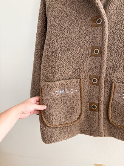 Vintage Sherpa Brown Collared Coat (M)