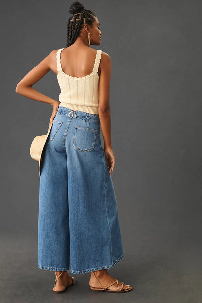 Pilcro Corset High Rise Crop Culotte  Jeans (29)