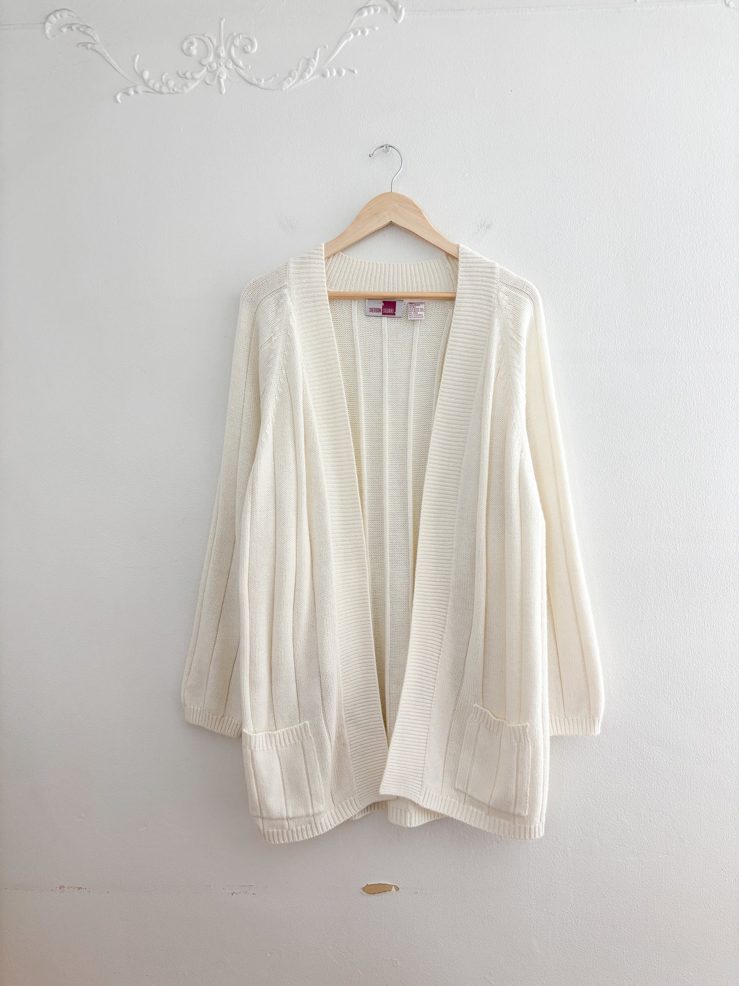 Vintage Cream Open Cardigan (L)