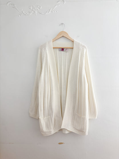 Vintage Cream Open Cardigan (L)