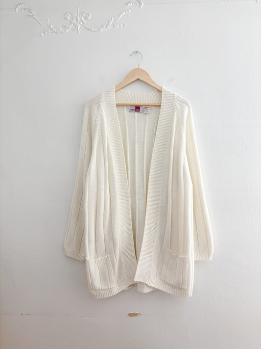 Vintage Cream Open Cardigan (L)