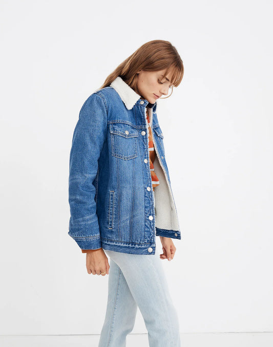 Madewell Denim Sherpa Jacket (M)