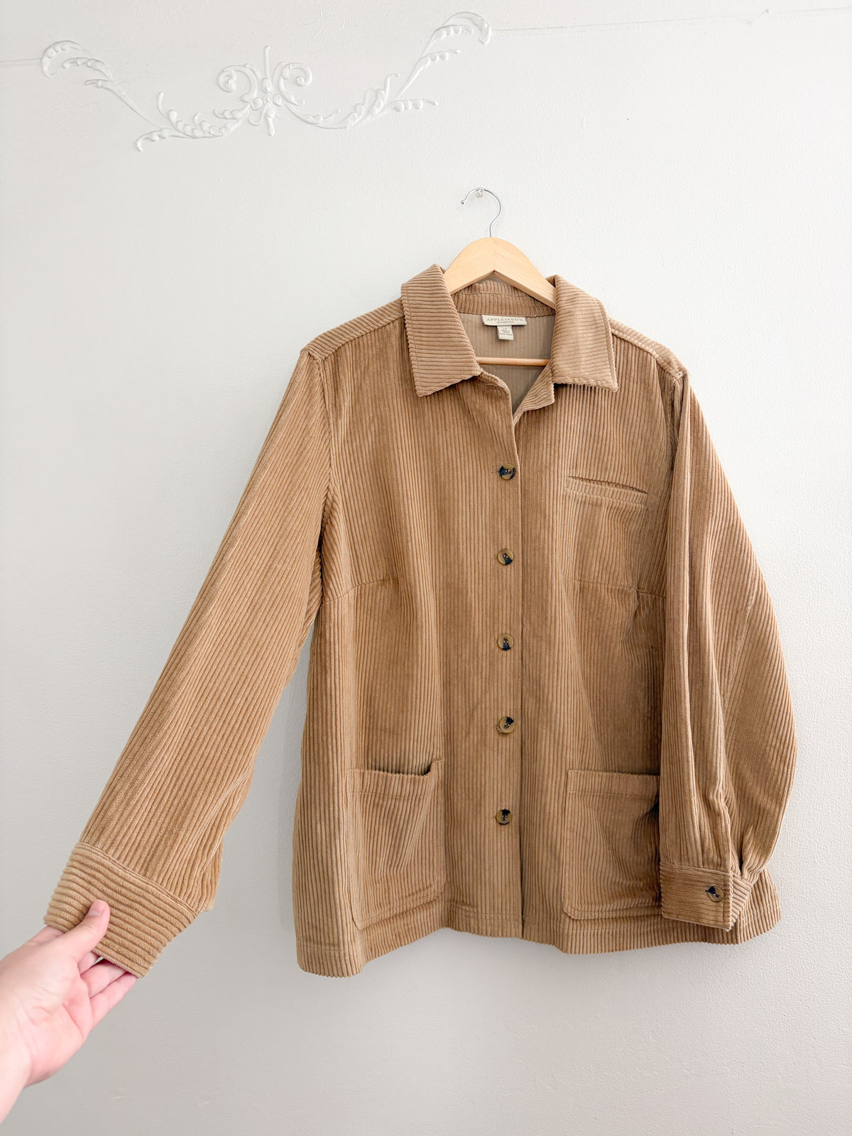 Appleseeds Corduroy Shacket Button Up (1X)