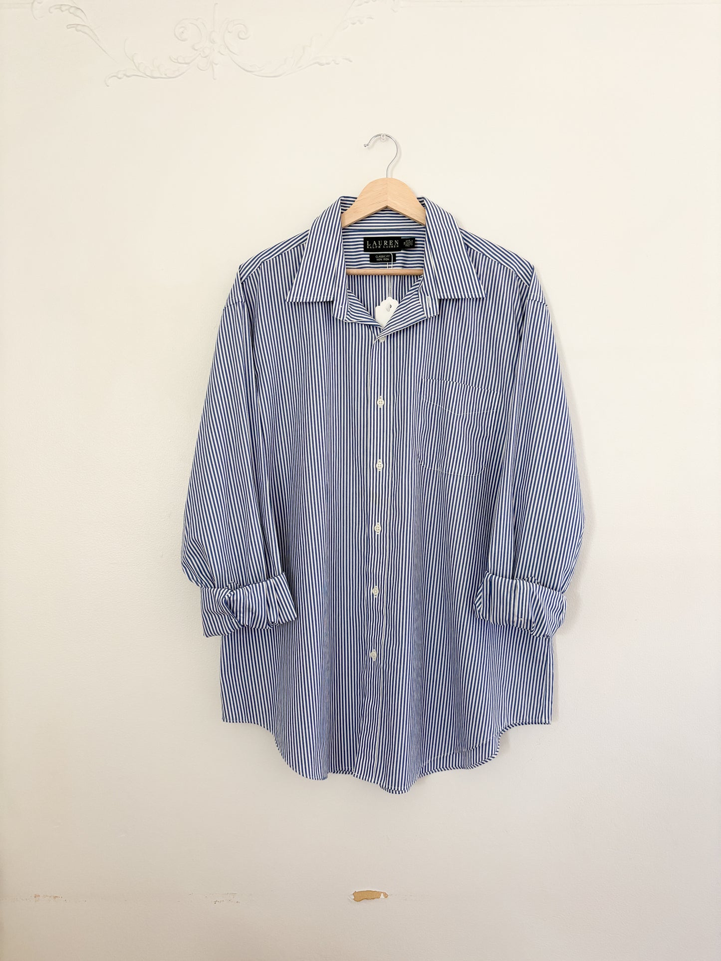 Vintage Ralph Lauren Blue Striped Button Up (18)