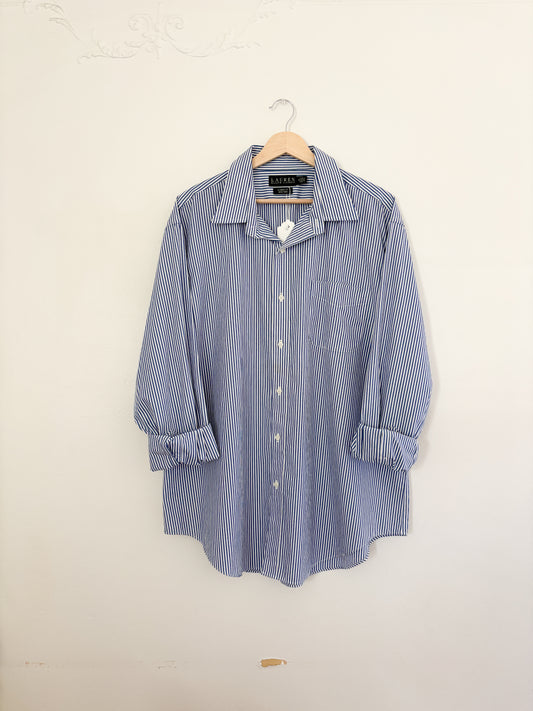 Vintage Ralph Lauren Blue Striped Button Up (18)