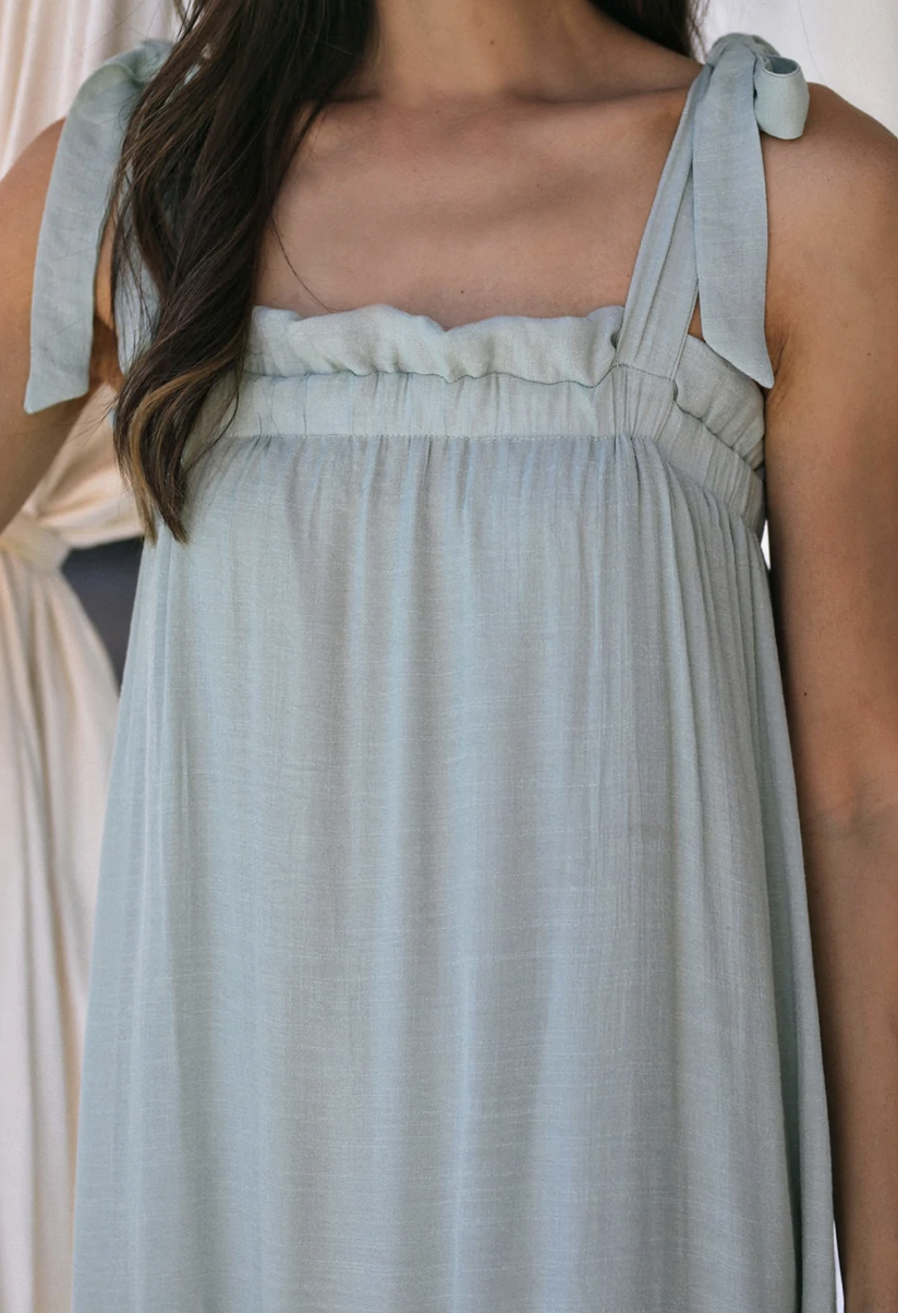 By the River Sage Tiered Dress (M)