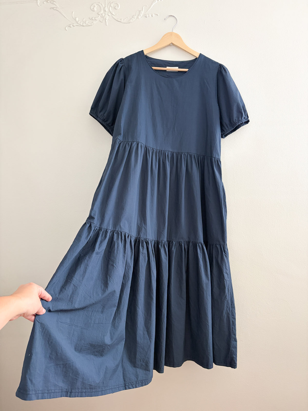 Planner Navy Tiered Dress (S/M)