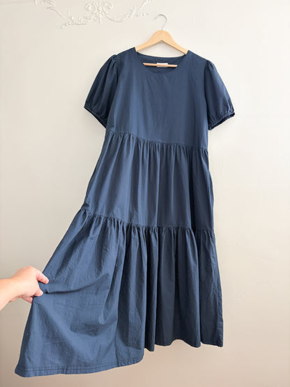 Planner Navy Tiered Dress (S/M)