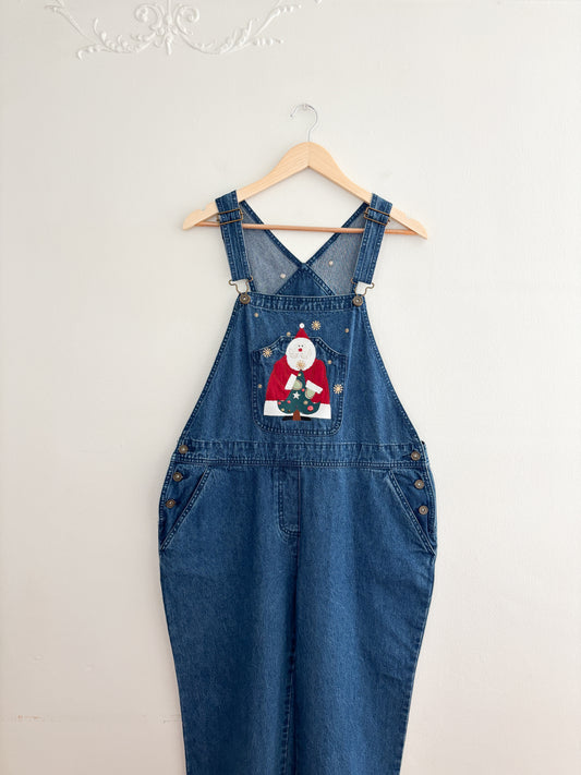 Vintage Holiday Denim Overalls (L)