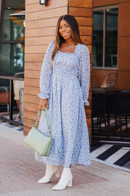 Gibsonlook Blue Floral Maxi Dress (XL)