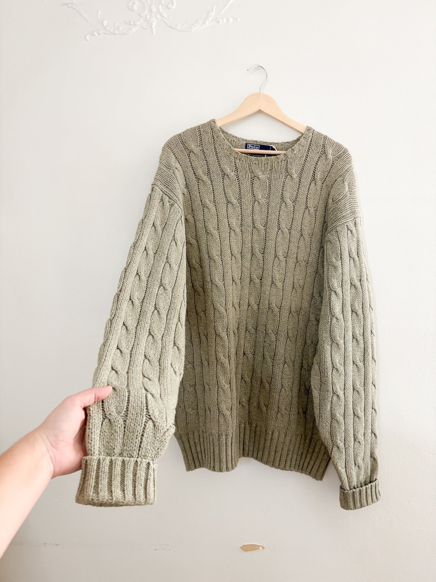 Vintage Polo Ralph Lauren Cable Knit Sweater (L)