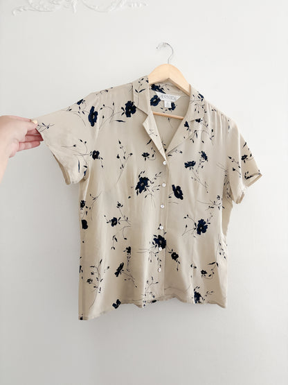Vintage Floral Silk Button Up (8)