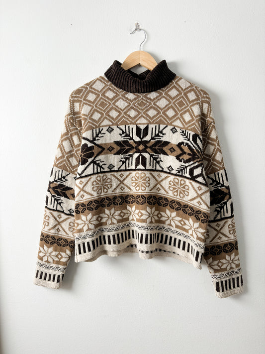 Vintage Fair Isle Turtleneck Sweater