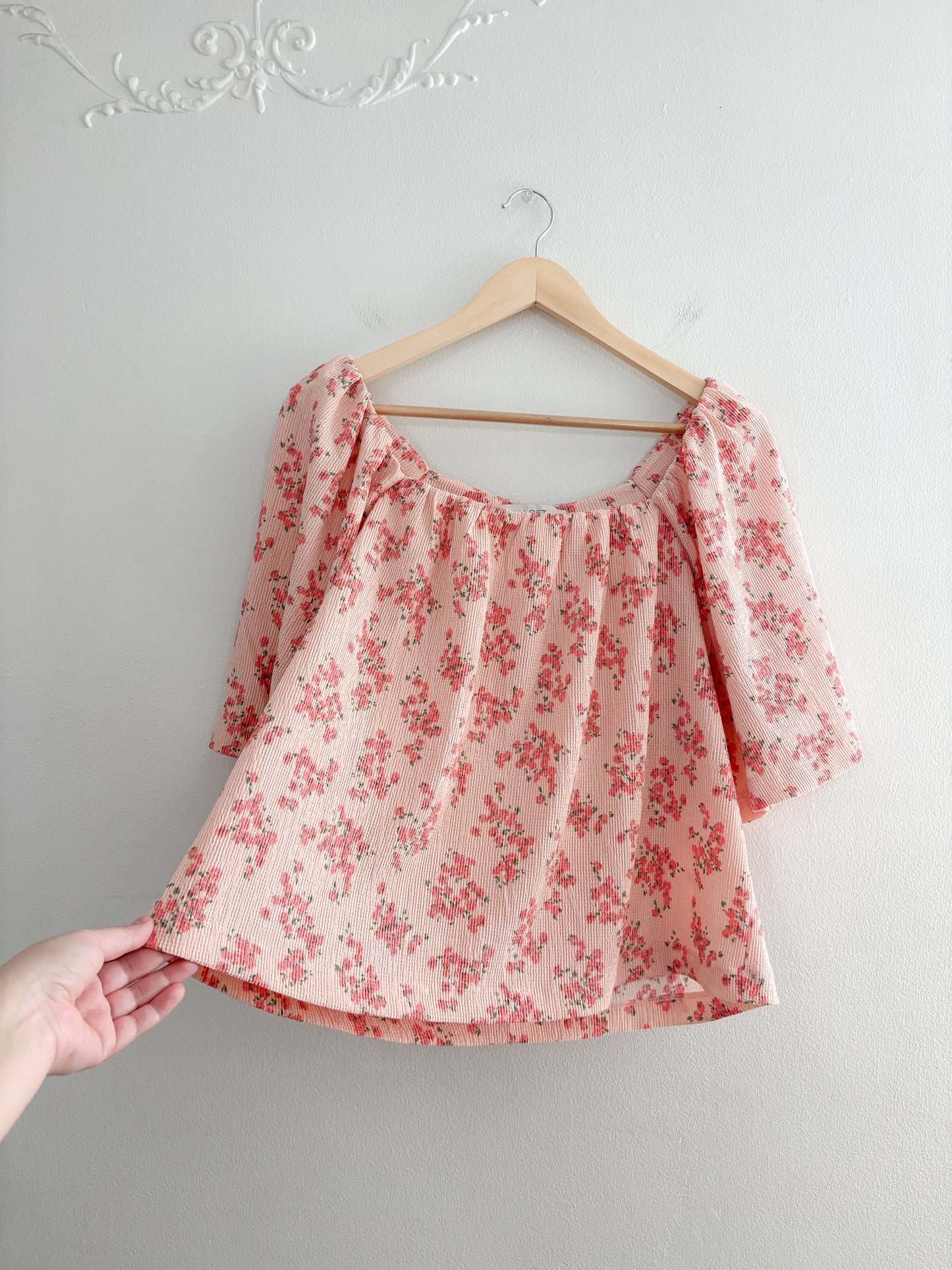 NWT Loft Pink Floral Blouse (L)