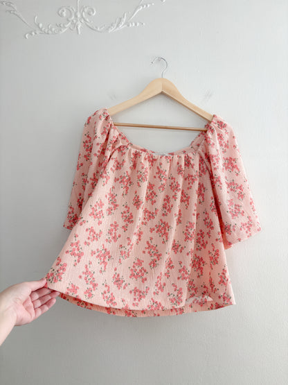 NWT Loft Pink Floral Blouse (L)
